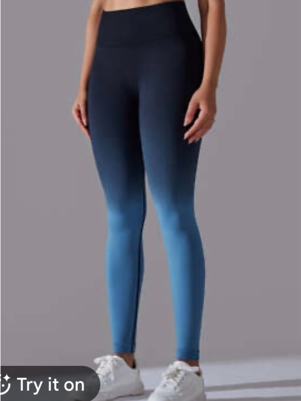 Old Navy Women’s Teal Blue to Black Ombre Full Length Leggings Large